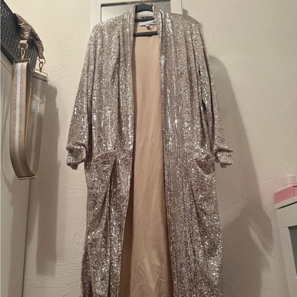 BB Dakota champagne sequin duster